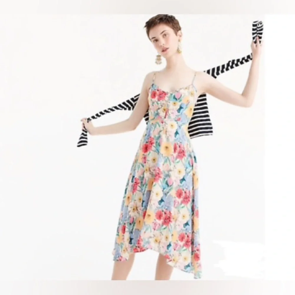 J. Crew Collection silk flowing party dress in Liberty Melody Floral - Picture 4 of 7